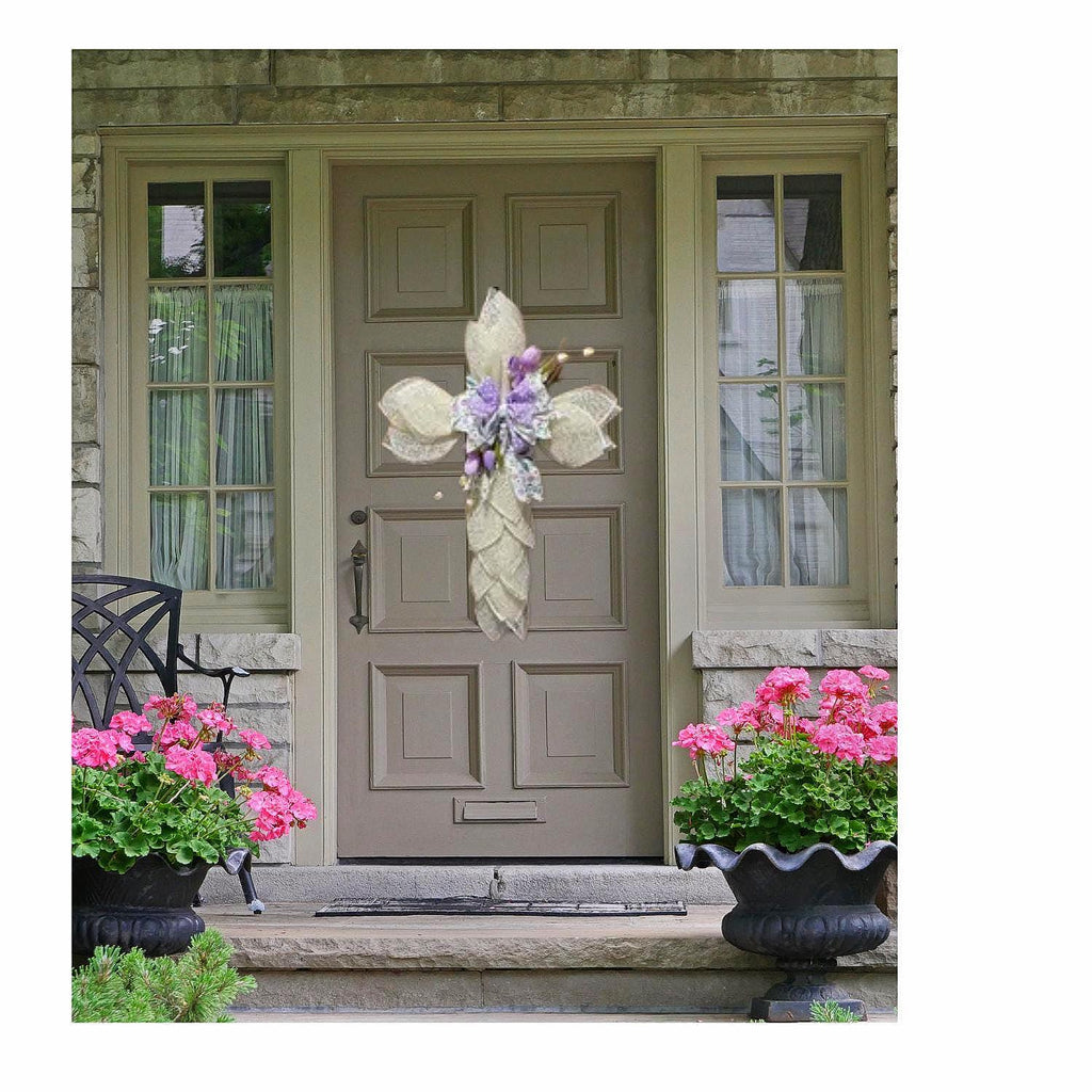 Easter Cross Wreath, religious, decor
