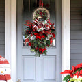 Christmas Door Swag – Poinsettia Arrangement & "Peace" Sign