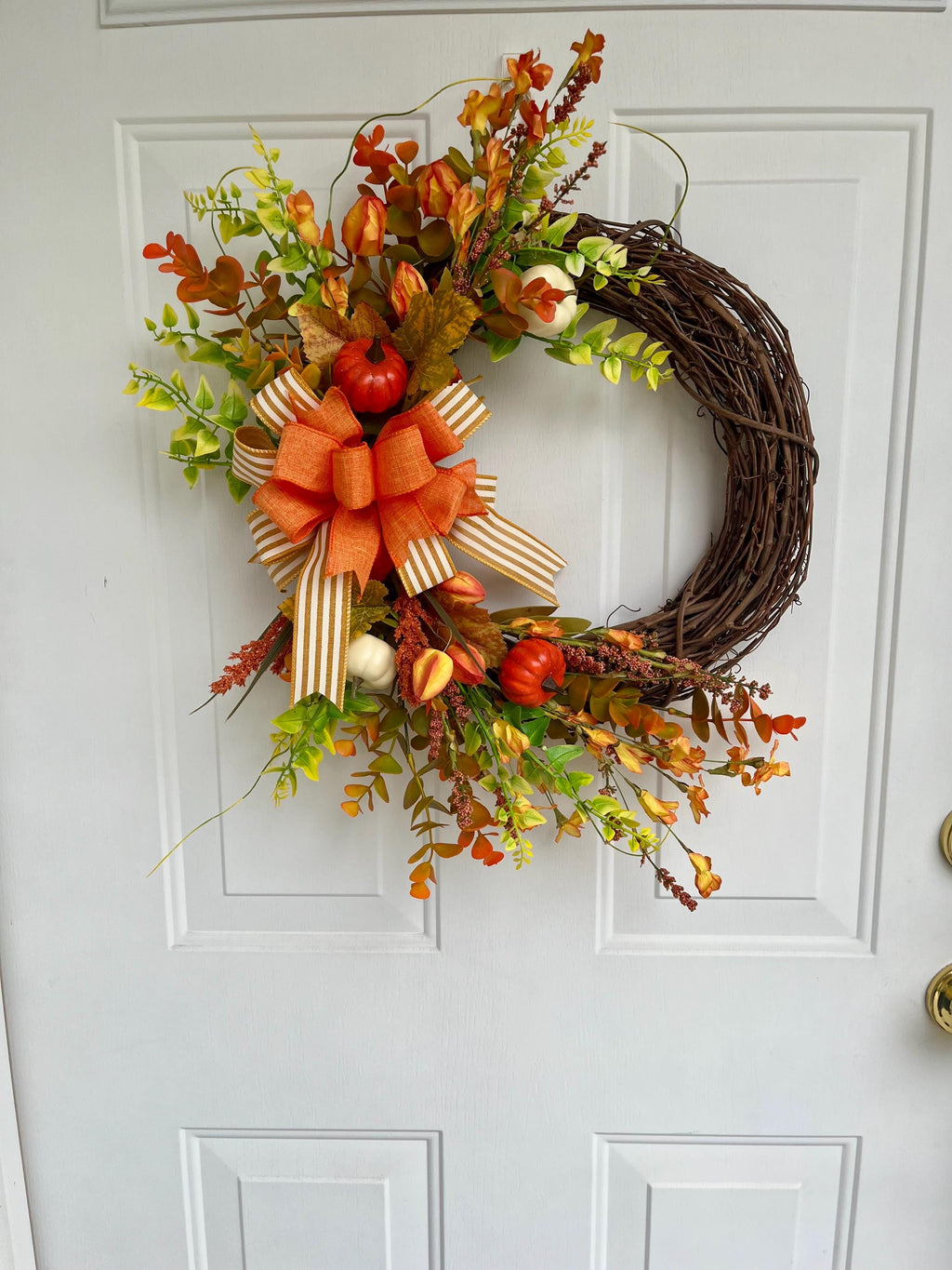 Autumn Country Wreath, Fall Harvest door decor, Handmade Grapevine wreath