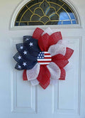 Handmade Patriotic American Flag Petal Wreath – 4th of July & Memorial Day Door Décor