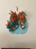 pumpkin door hanger, teal pumpkin, fall decoration