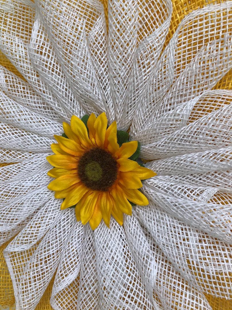 Sunflower Wreath | Yellow Burlap Petal | Summer & Fall Front Door Decor