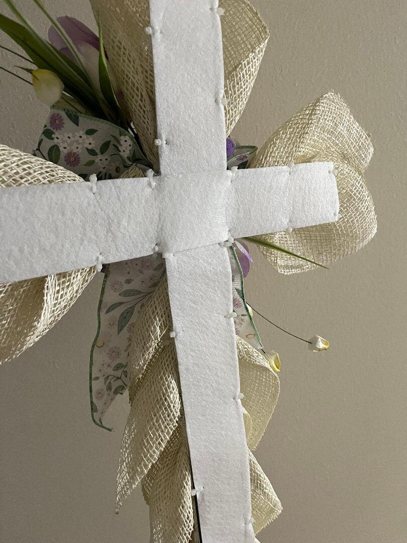 Easter Cross Wreath, religious, decor