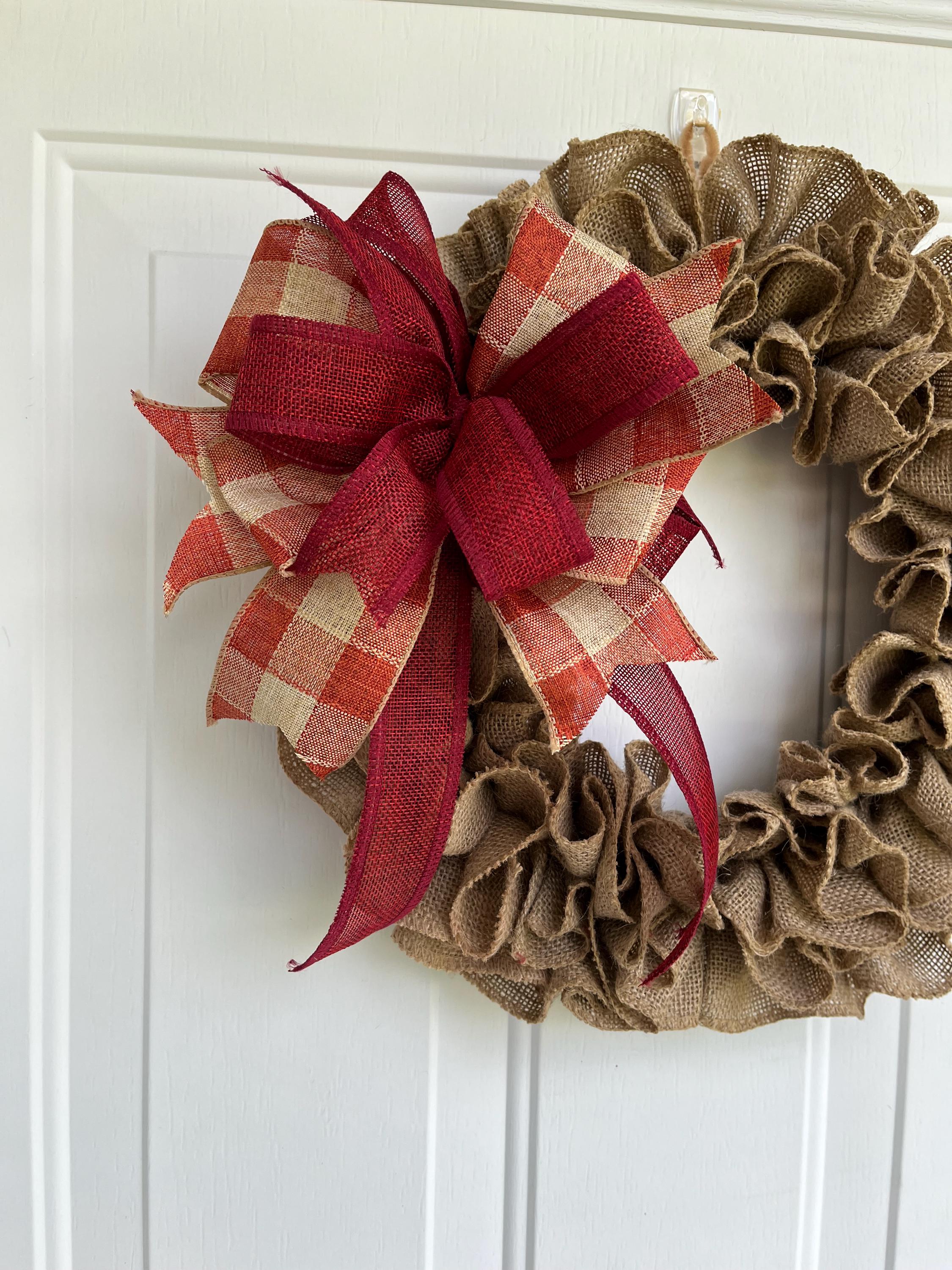 Fall burlap wreath,  wall art, door decor