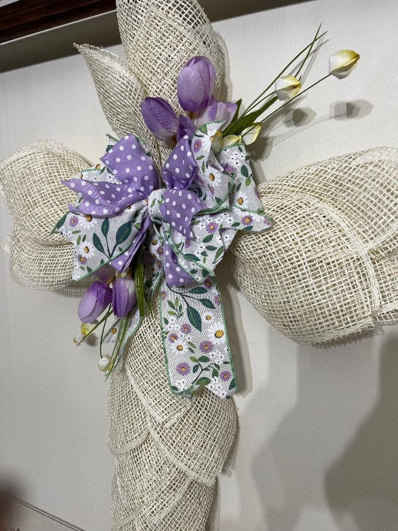 Easter Cross Wreath, religious, decor