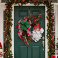 Handmade Santa Face Christmas Door Wreath – Faux Greenery, Holly Berries & Festive Bow