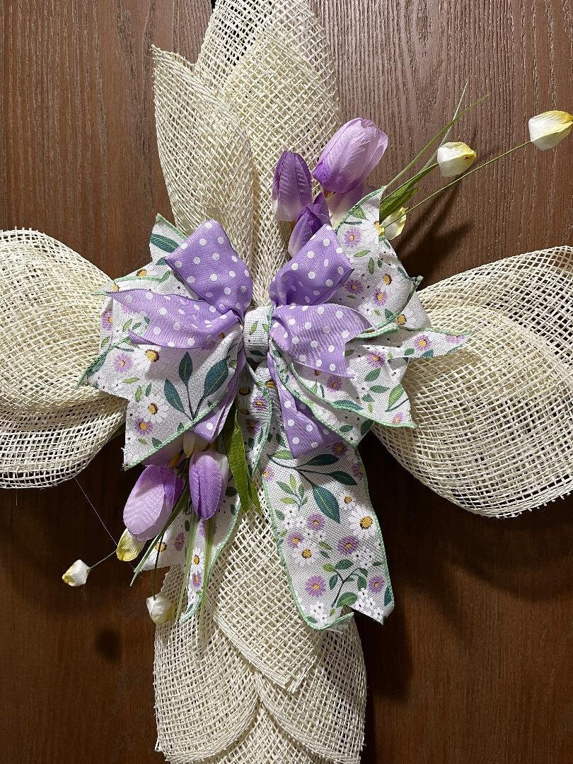 Easter Cross Wreath, religious, decor