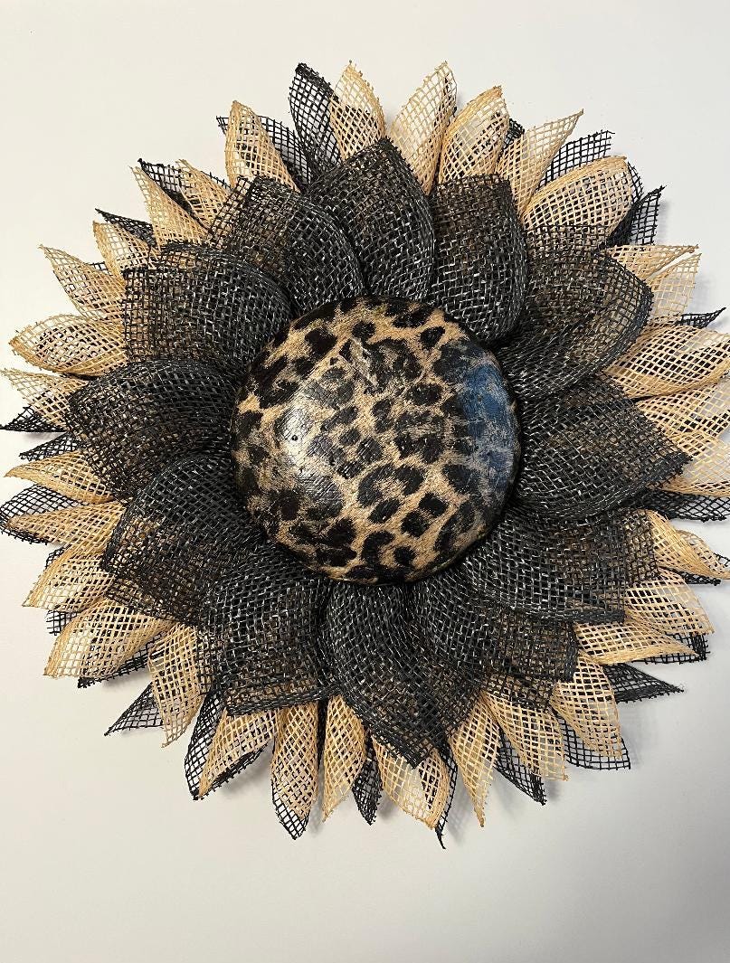 Leopard Print Burlap Door Wreath | Animal Print, Modern Home Decor