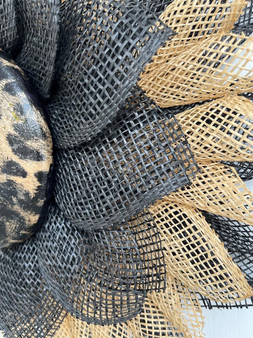 Leopard Print Burlap Door Wreath | Animal Print, Modern Home Decor